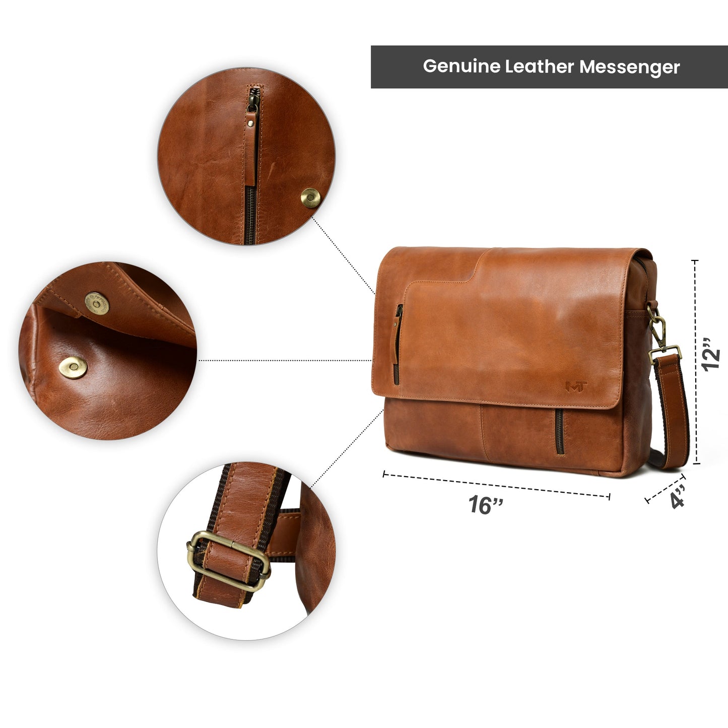 Wilson Tan Leather Crossbody Bag - Tampa Home & Garden Store