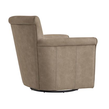 Westly Swivel Accent Chair, taupe upholstered, 360-degree base on Tampa Home & Garden Store