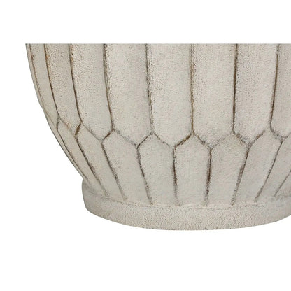 Table lamp base in cream textured ceramic with vertical faceted panels, transitional style on Tampa Home & Garden Store