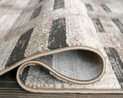 Alstone rug neutral area rug by Unique Piece Furniture with beige gray geometric pattern on Tampa Home & Garden Store