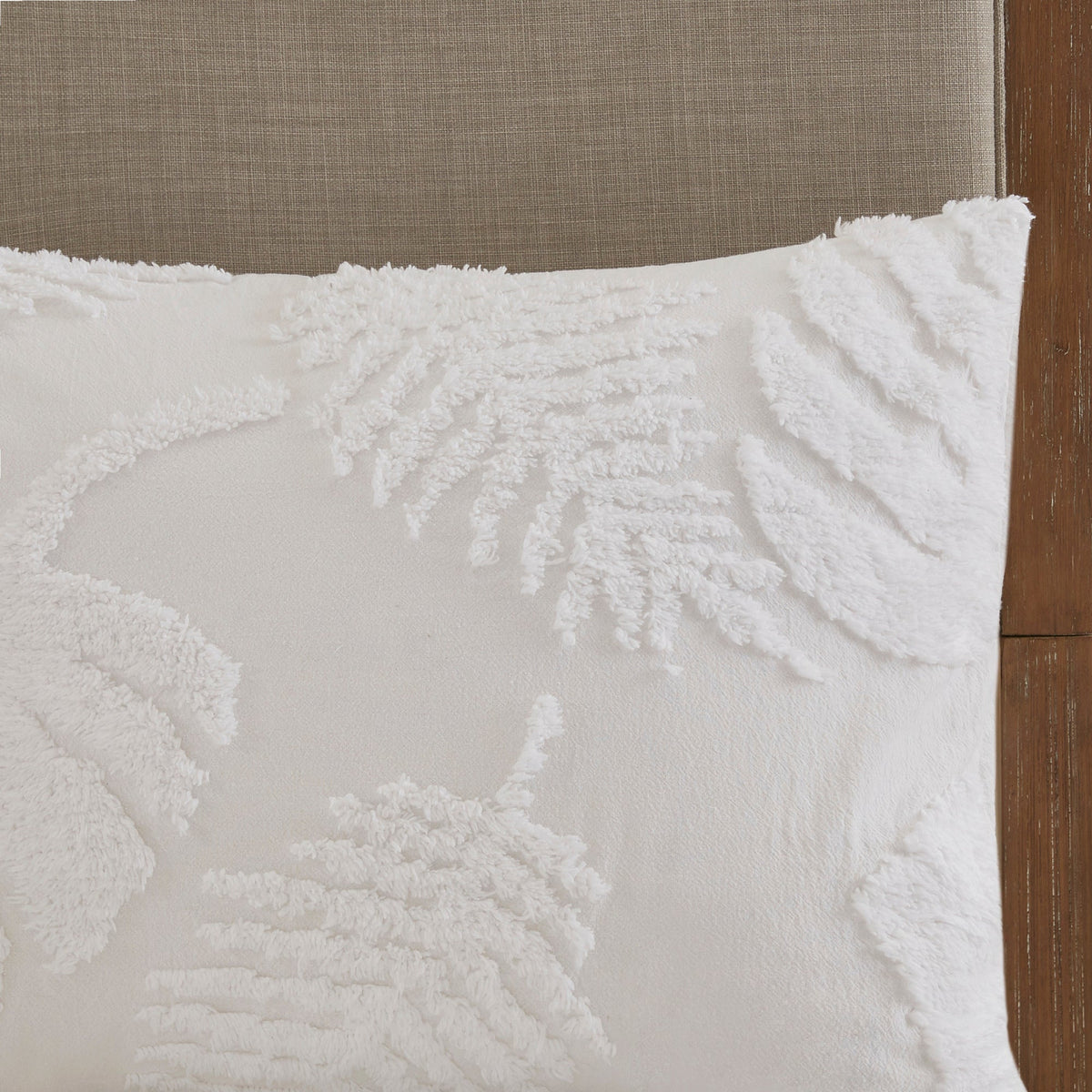 3 Piece Chenille Palm Comforter Set For King