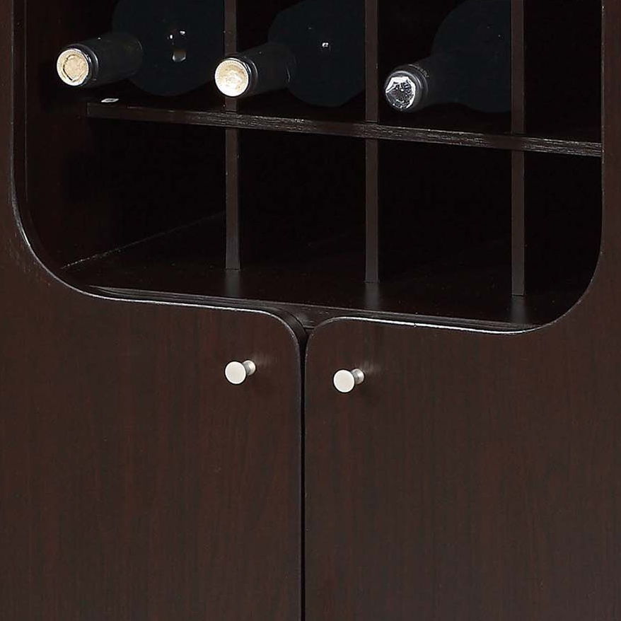 Wine cabinet HouseOfZazla red cocoa finish with removable wine rack and glass racks on Tampa Home & Garden Store