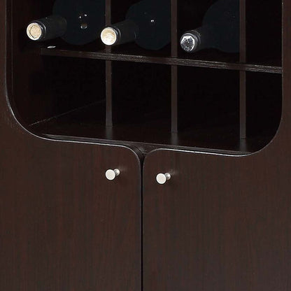 Wine cabinet HouseOfZazla red cocoa finish with removable wine rack and glass racks on Tampa Home & Garden Store