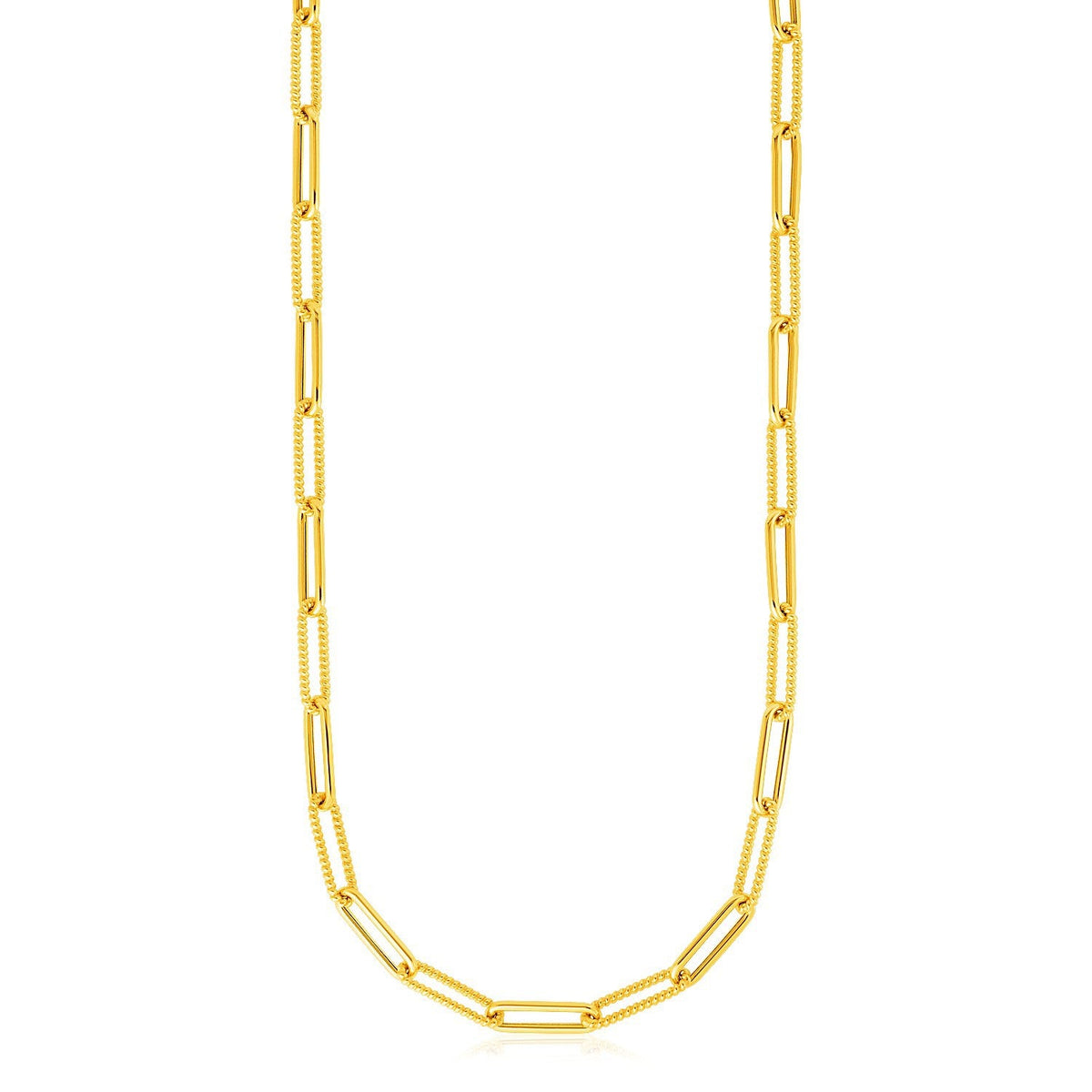 14k yellow gold textured paperclip chain necklace 3.5mm Bids.com on Tampa Home & Garden Store