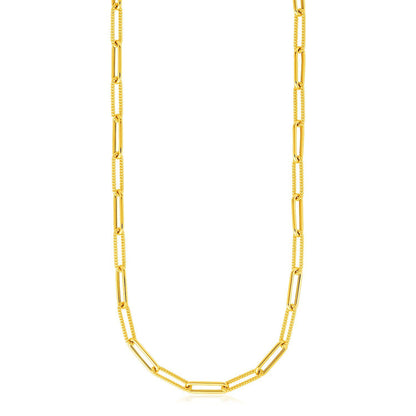 14k yellow gold textured paperclip chain necklace 3.5mm Bids.com on Tampa Home & Garden Store