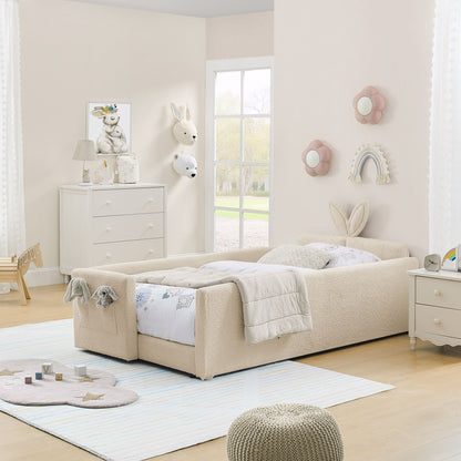 Cute Rabbit Ear Platform Bed and Safety Rail