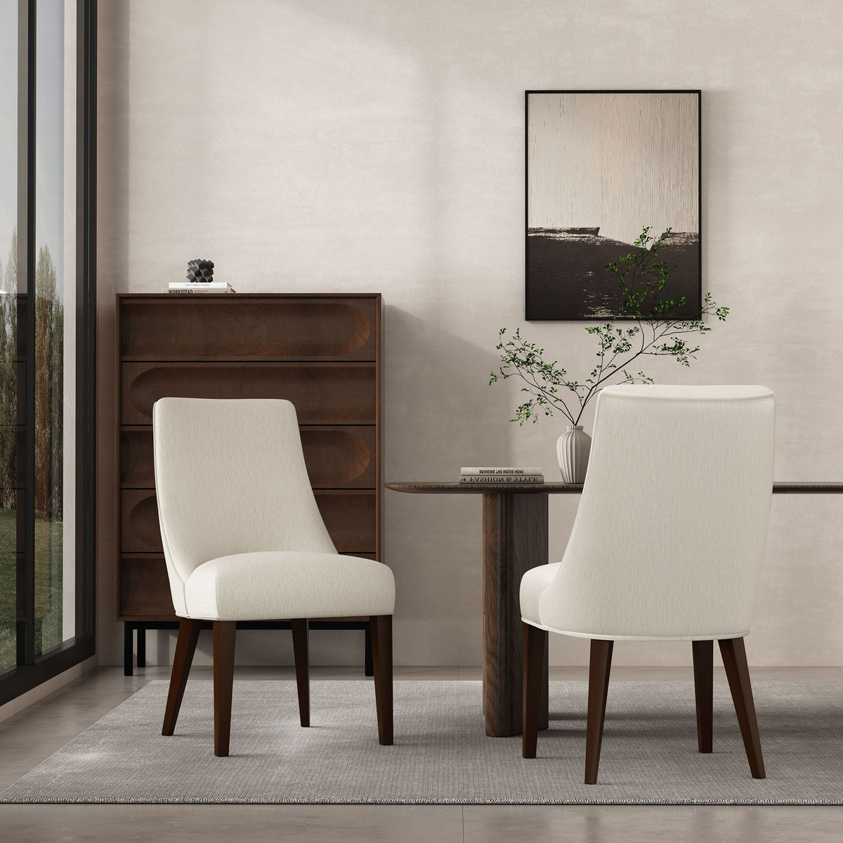 Modern Rubberwood Dining Armchair for Living