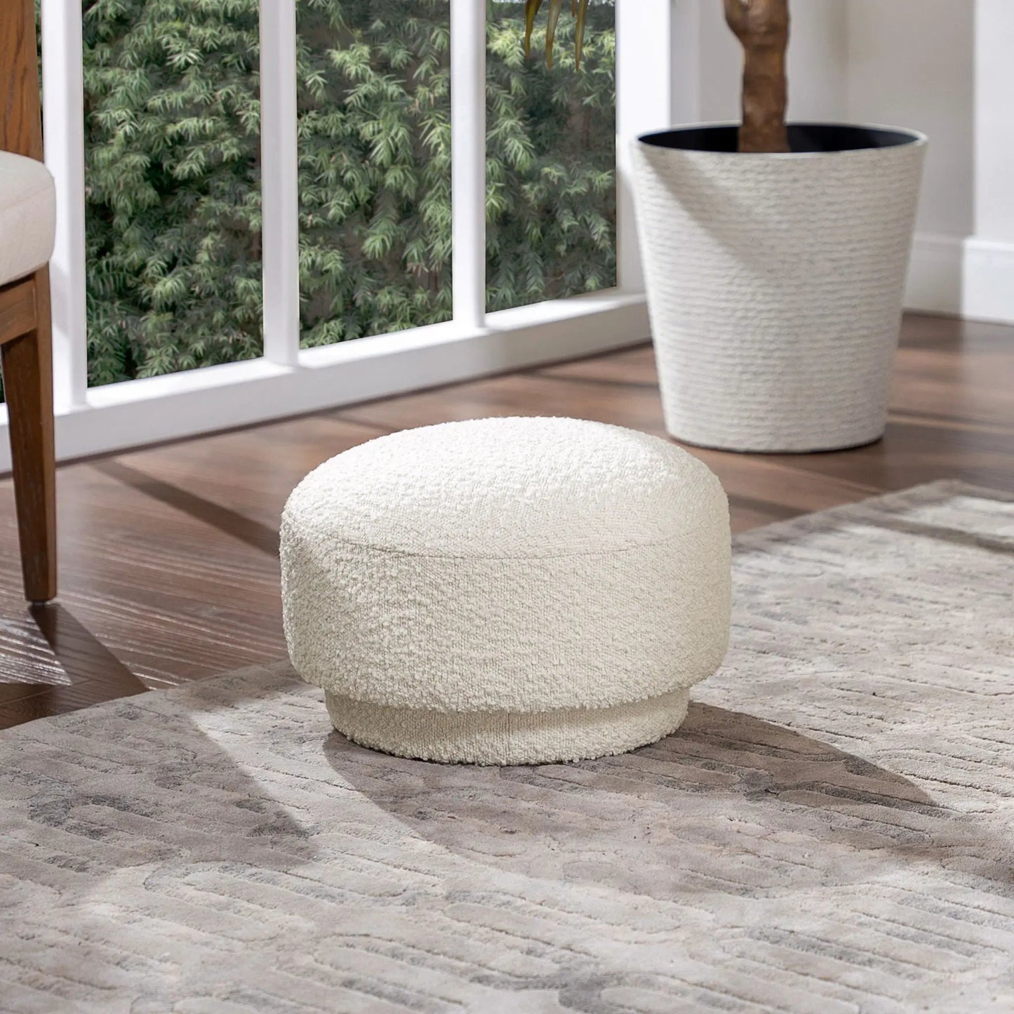 Fuji mushroom ottomans cream boucle, two by Unique Piece Furniture on Tampa Home & Garden Store