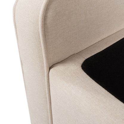 Jacqueline Tufted Roll Arm Storage Bench beige woven fabric by HouseOfZazla on Tampa Home & Garden Store