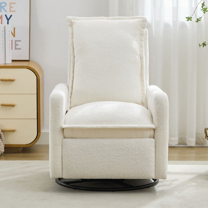 Cozy Swivel Glider Recliner Chair and Leg Rest