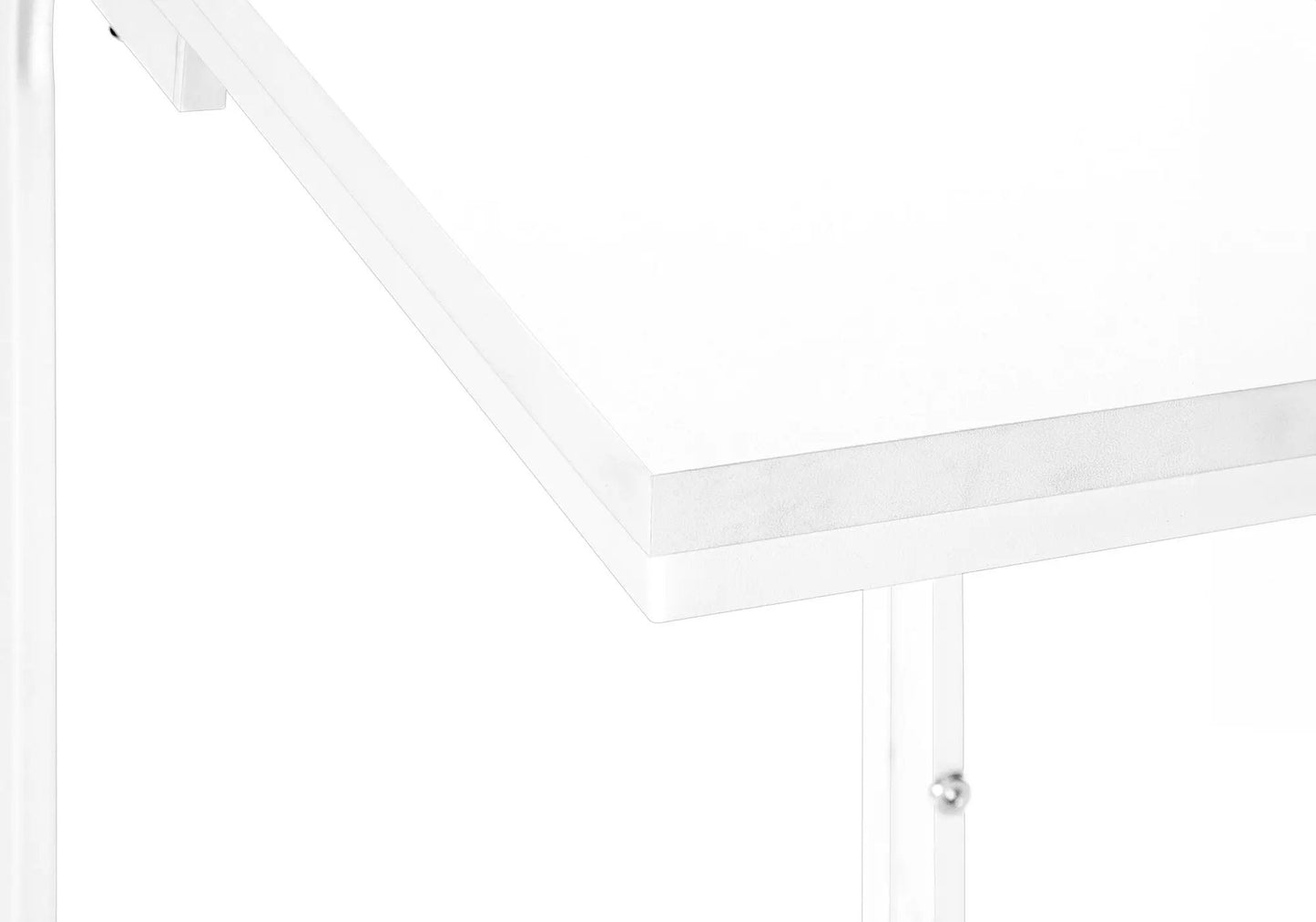 Accent table C-shaped modern design white finish with metal frame on Tampa Home & Garden Store