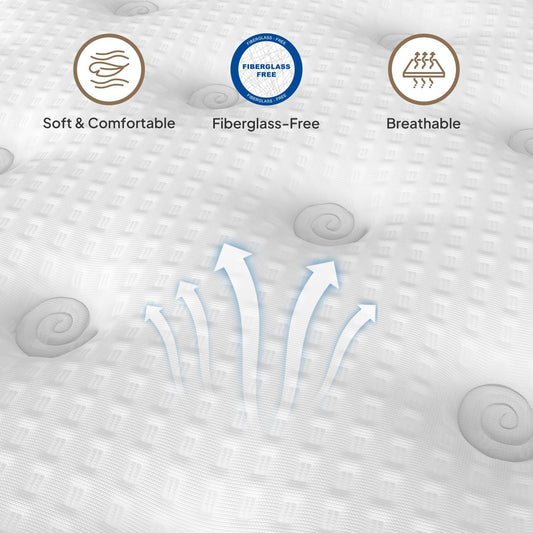 14-inch Hybrid Mattress by HouseOfZazla with innerspring and gel memory foam, soft and breathable on Tampa Home & Garden Store