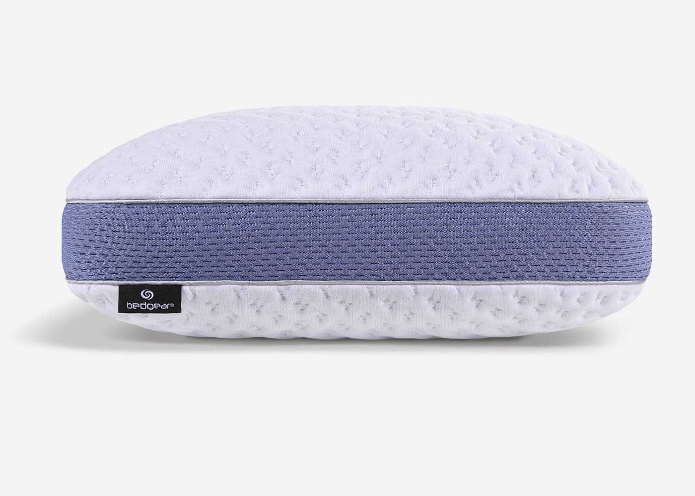 BedGear Balance Cuddle Curve Pillow size 2.0 white with blue air-mesh band on Tampa Home & Garden Store