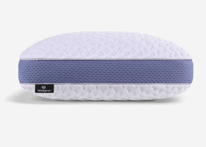 BedGear Balance Cuddle Curve Pillow size 2.0 white with blue air-mesh band on Tampa Home & Garden Store
