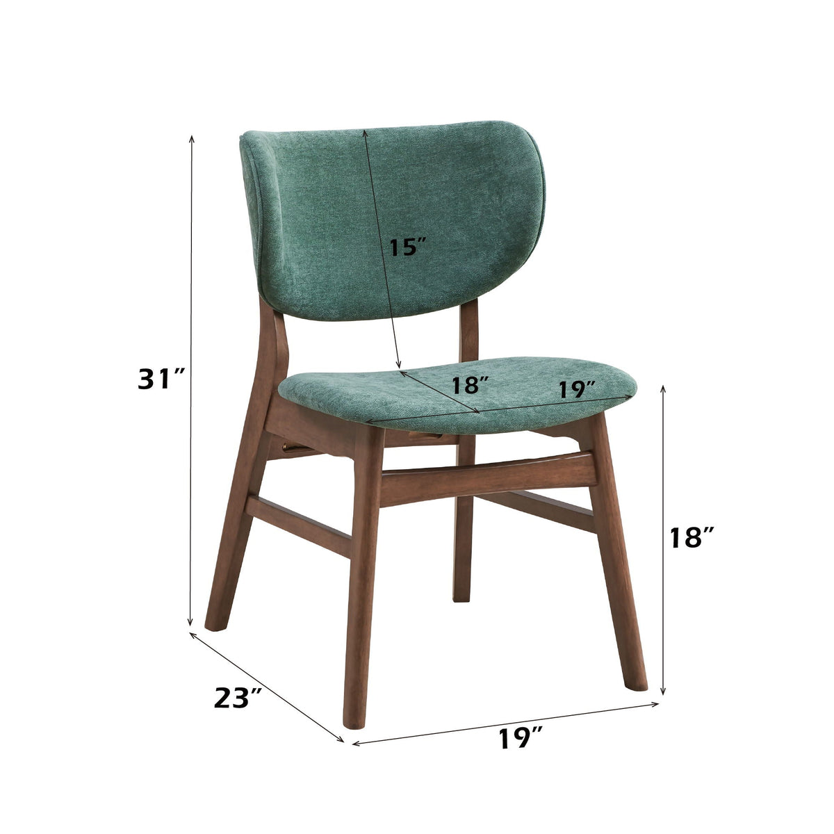 Bevis Side Chair Set with Padded Cushion by HouseOfZazla in blue-green velvet on Tampa Home & Garden Store