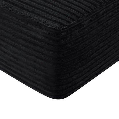Black plush fabric texture swatch for 126in Cloud sectional sofa by HouseOfZazla on Tampa Home & Garden Store