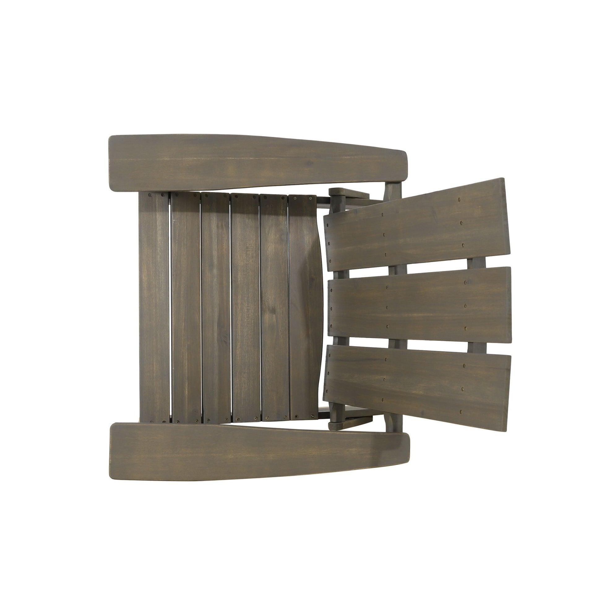 Aurascape Outdoor Comfort Foldable Adirondack Chair brown weathered wood folding arm chair on Tampa Home & Garden Store