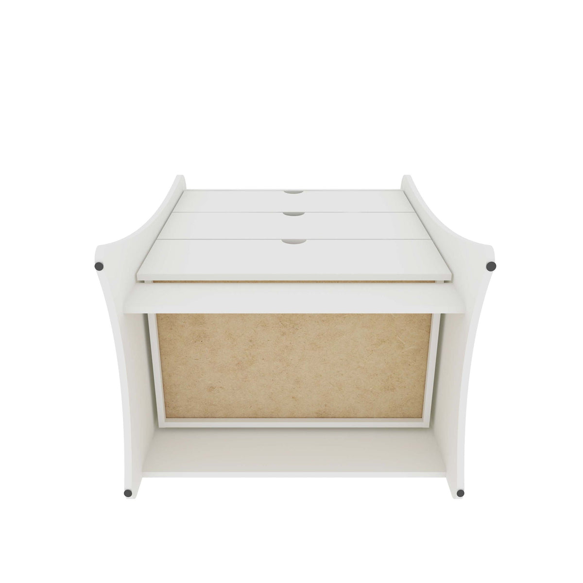 Nightstand with 3 white drawers, curved sides, accent furniture by HouseOfZazla on Tampa Home & Garden Store