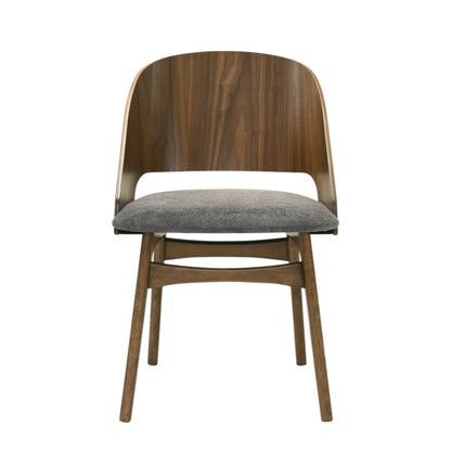 Delmon Side Chair Set with Padded Gray Seat in Dark Walnut Wood, HouseOfZazla chair set on Tampa Home & Garden Store