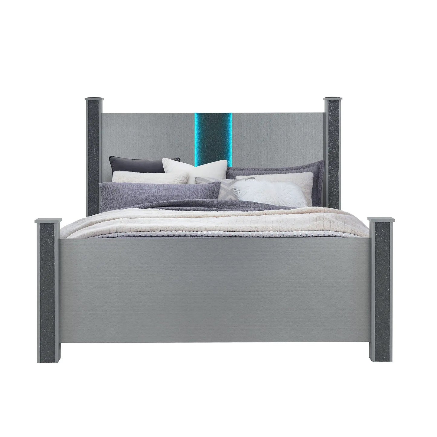 Lorenzo Bed with Speakers and Glitter Detailing