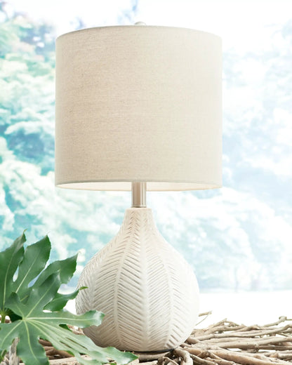 Rainermen Ceramic Table Lamp Off White for Home