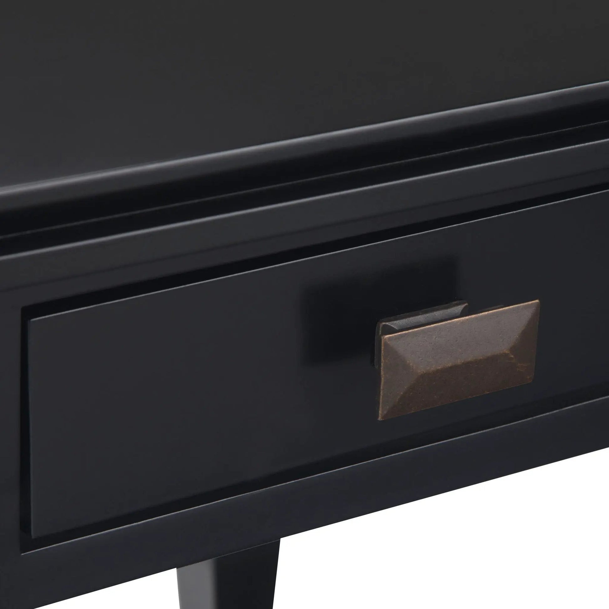 Artisan Handcrafted End Table matte black with square metal pulls Unique Piece Furniture on Tampa Home & Garden Store