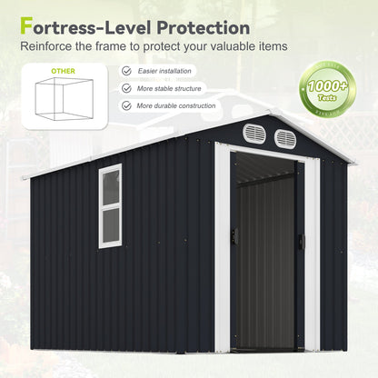 Campcraft 8x6 Metal Outdoor Garden Storage Shed