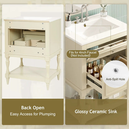 Bathroom Vanity Sink and Two Drawers Storage