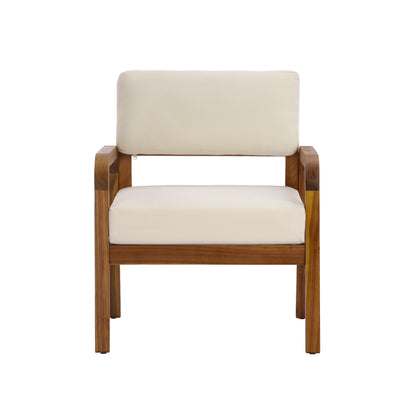 Outdoor Acacia Wood Armchair with a Soft Cushion