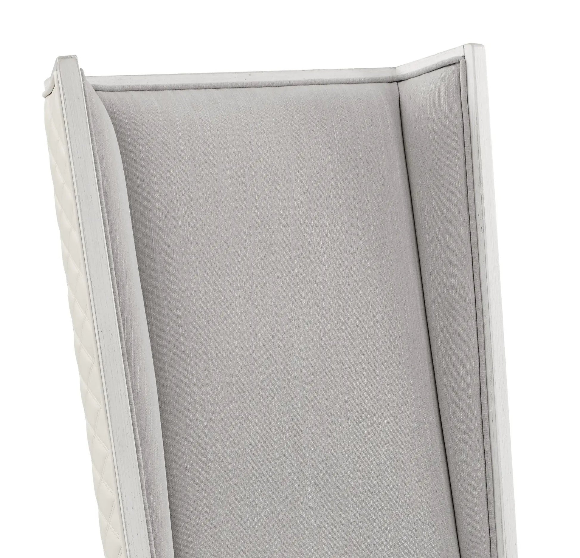 Katia Side Chair set of 2 gray fabric with white quilted frame Unique Piece Furniture on Tampa Home & Garden Store