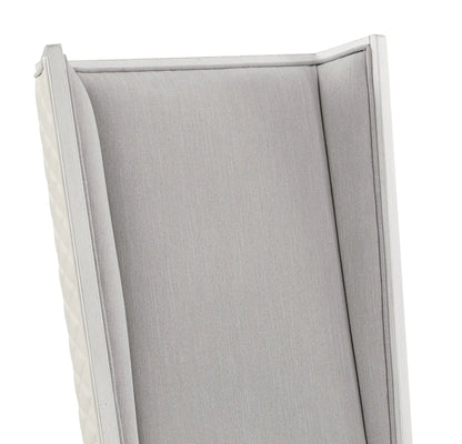 Katia Side Chair set of 2 gray fabric with white quilted frame Unique Piece Furniture on Tampa Home & Garden Store