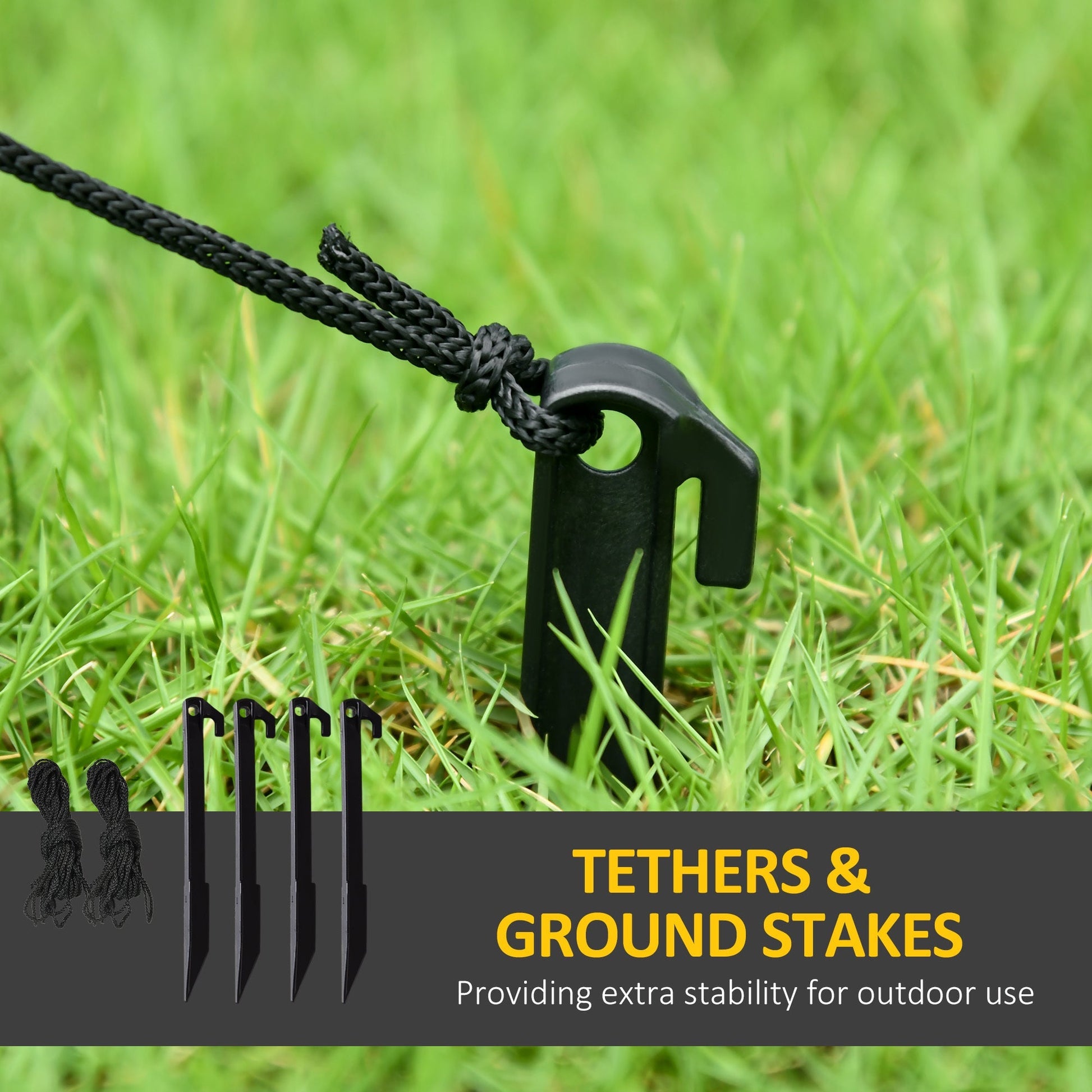 5-Foot Halloween inflatable tether and ground stake kit with braided rope for securing decor on Tampa Home & Garden Store