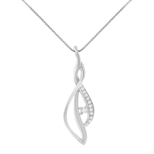Espira 10K white gold diamond accented open cascade twist pendant necklace 18in chain on Tampa Home & Garden Store