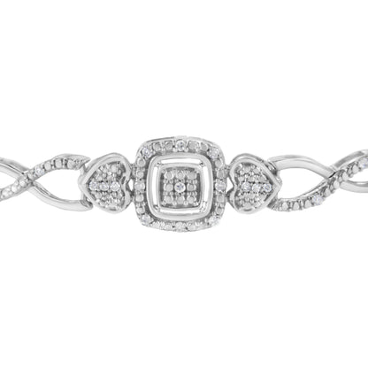 Bracelet: Bids.com .925 sterling silver diamond cushion frame bolo tennis bracelet 4-10 in on Tampa Home & Garden Store