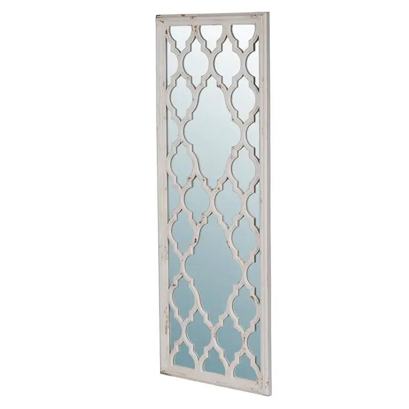 Distressed Floor Mirror Full Body White Finish