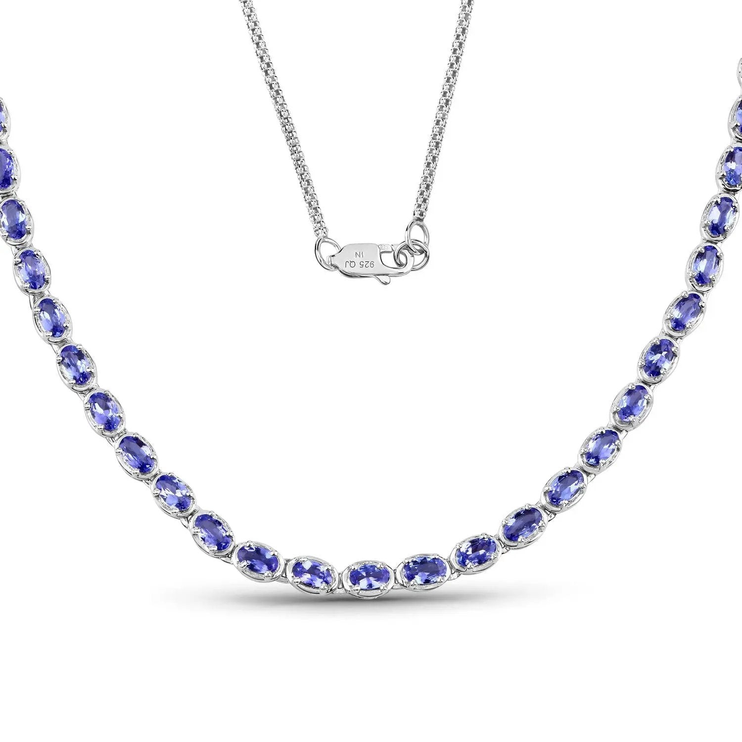 10.00 Carat Tanzanite Necklace in 925 Sterling Silver with lobster clasp on Tampa Home & Garden Store