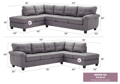 Gallant Sectional Sofa with Right or Left Chaise