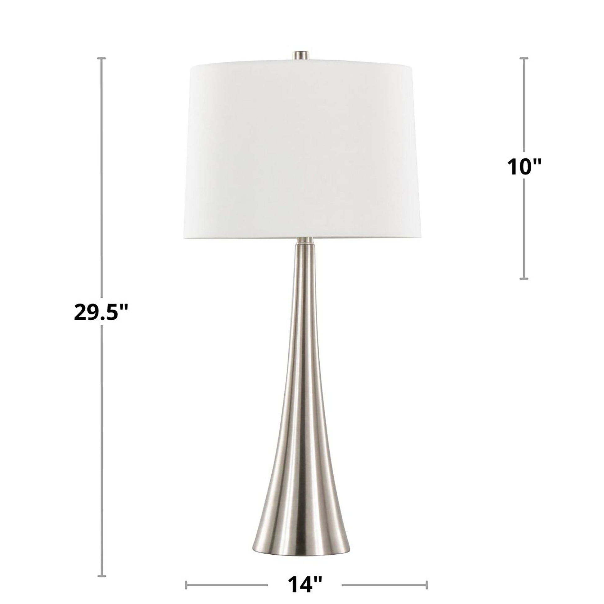 Diana table lamp 2-pack with white shade and nickel bases on Tampa Home & Garden Store