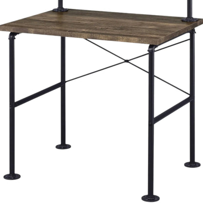 Ensata Rustic Writing Desk Black Oak Finish