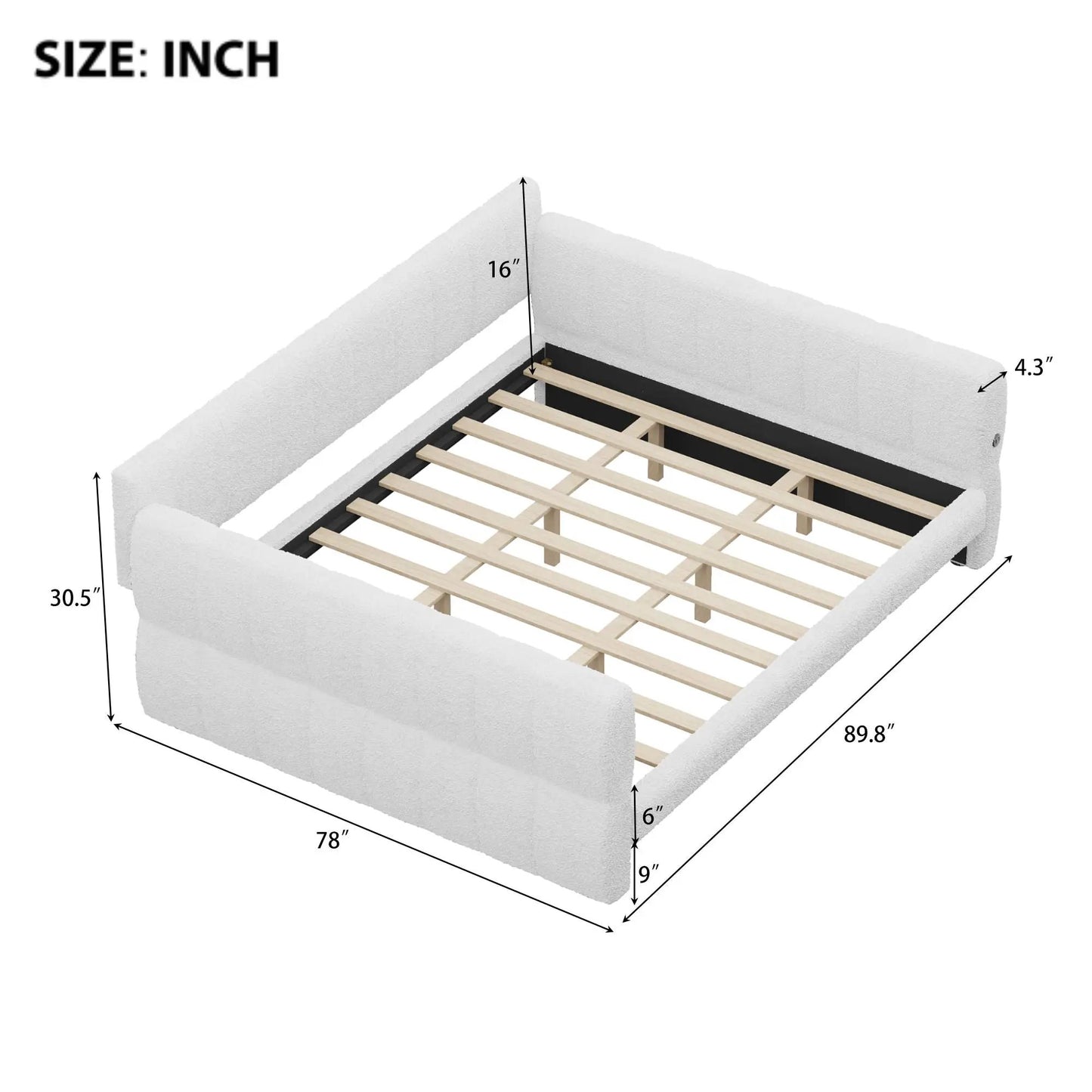Upholstered Platform Bed With USB Charging Ports