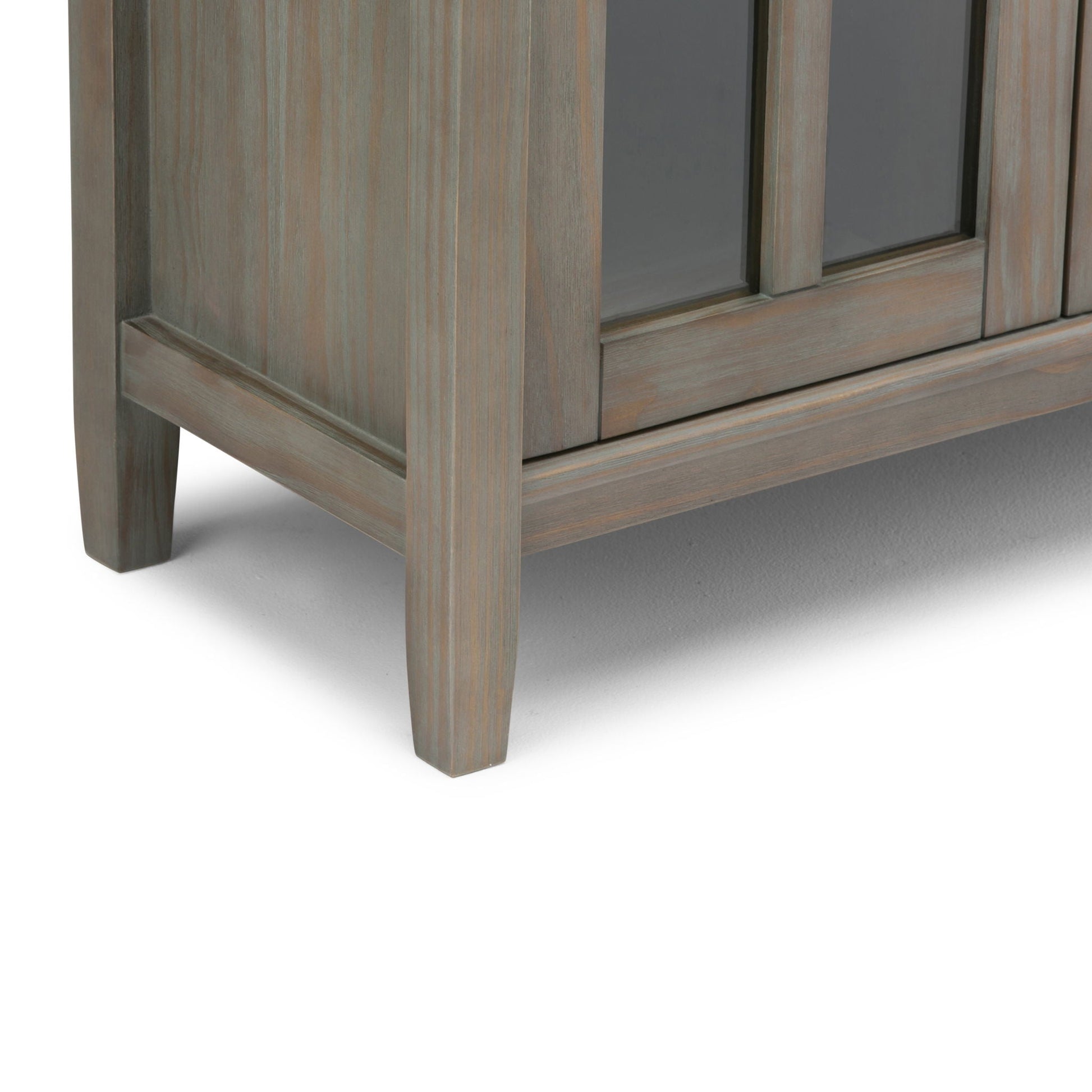 Warm Shaker handcrafted low storage cabinet with glass doors in weathered wood by HouseOfZazla on Tampa Home & Garden Store