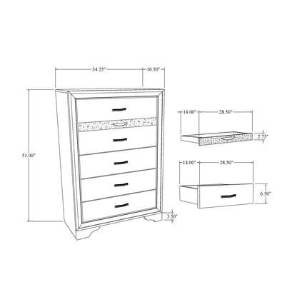 Gray sparkle accent chest with jewelry drawer Ryder by HouseOfZazla accent table on Tampa Home & Garden Store