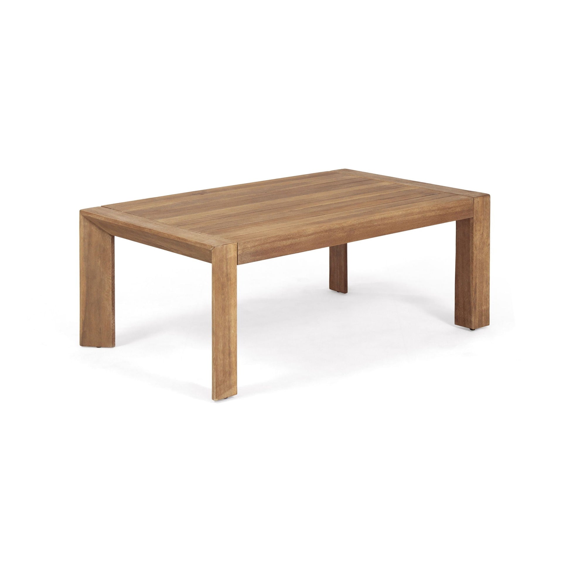 HouseOfZazla 2 Piece Patio Set coffee table in warm brown wood on Tampa Home & Garden Store