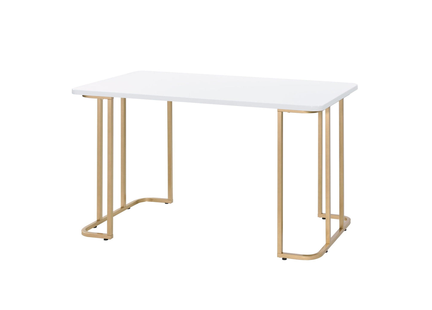 Estie Writing Desk White/Gold with gold metal legs HouseOfZazla on Tampa Home & Garden Store