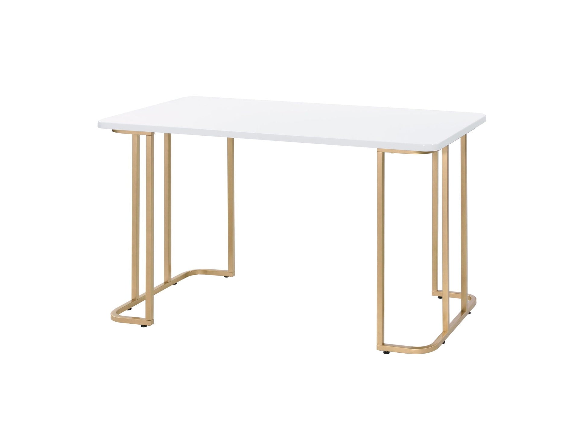 Estie Writing Desk White/Gold with gold metal legs HouseOfZazla on Tampa Home & Garden Store