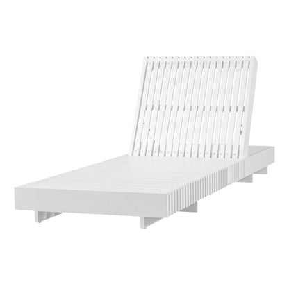Premium White Acacia Wood Patio Chaise Lounge
