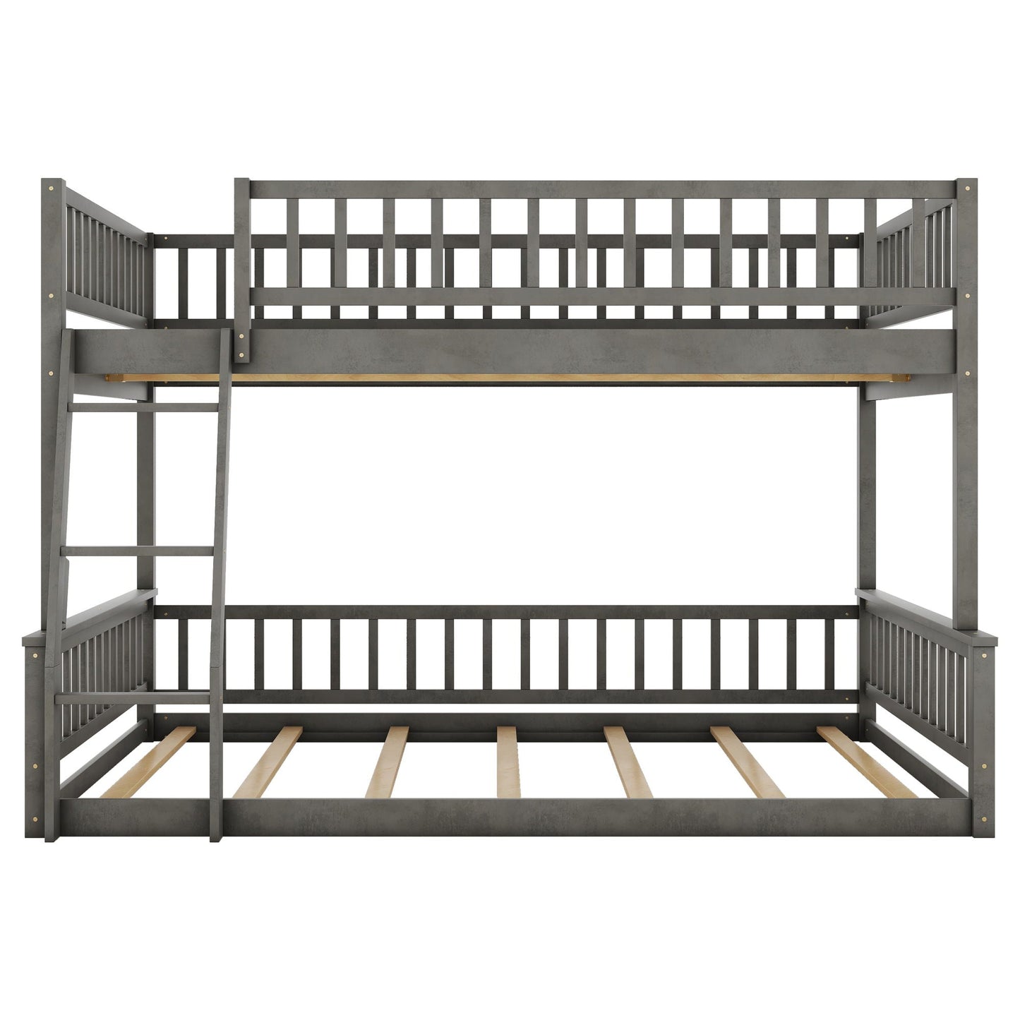 Bunk Bed With Ladder And Guardrails gray metal frame bunk bed with side ladder on Tampa Home & Garden Store
