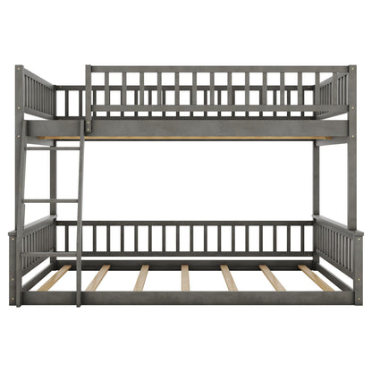 Bunk Bed With Ladder And Guardrails gray metal frame bunk bed with side ladder on Tampa Home & Garden Store