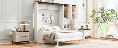 HouseOfZazla white multi-functional Murphy bed with sofa, desk, and storage cabinet on Tampa Home & Garden Store