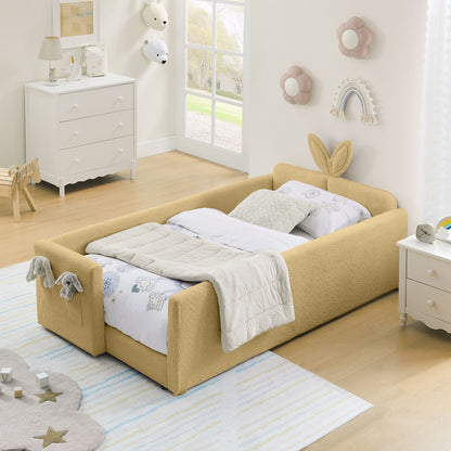 Cute Rabbit Ear Platform Bed and Safety Rail